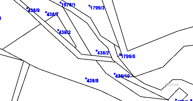 Parcela st. 438/2 v KÚ Volenice, Katastrální mapa