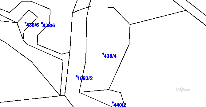 Parcela st. 438/4 v KÚ Volenice, Katastrální mapa