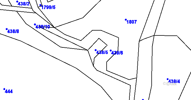 Parcela st. 438/5 v KÚ Volenice, Katastrální mapa