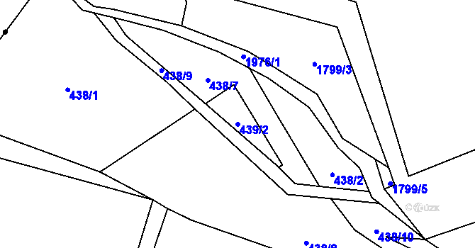 Parcela st. 439/2 v KÚ Volenice, Katastrální mapa