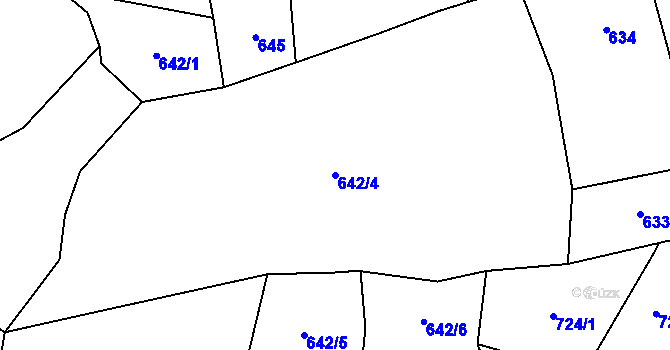 Parcela st. 642/4 v KÚ Volenice, Katastrální mapa
