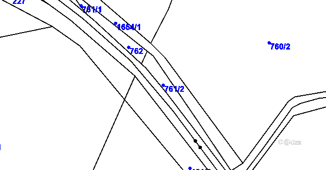 Parcela st. 761/2 v KÚ Volenice, Katastrální mapa