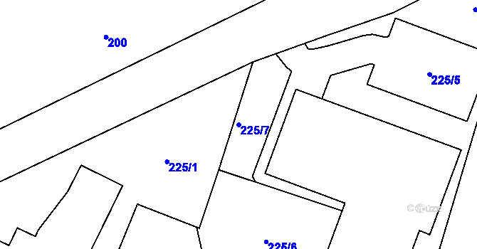 Parcela st. 225/7 v KÚ Volenice, Katastrální mapa