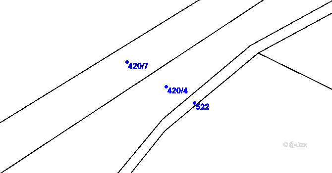 Parcela st. 420/4 v KÚ Voletice, Katastrální mapa