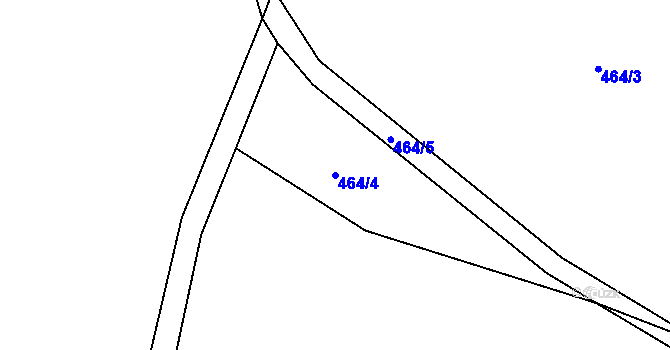 Parcela st. 464/4 v KÚ Debrné, Katastrální mapa