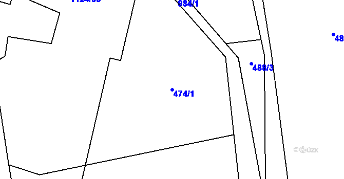 Parcela st. 474/1 v KÚ Debrné, Katastrální mapa