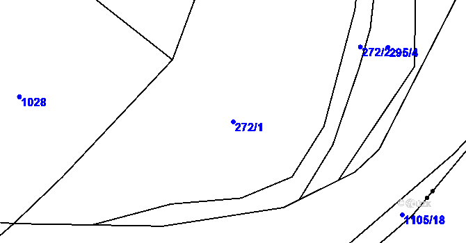 Parcela st. 272/1 v KÚ Debrné, Katastrální mapa