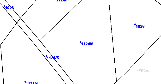 Parcela st. 1124/6 v KÚ Debrné, Katastrální mapa