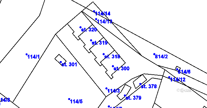 Parcela st. 318 v KÚ Voletiny, Katastrální mapa