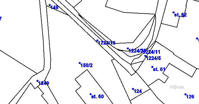 Parcela st. 149 v KÚ Voletiny, Katastrální mapa