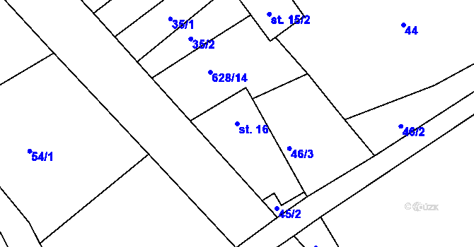 Parcela st. 16 v KÚ Volevčice u Telče, Katastrální mapa