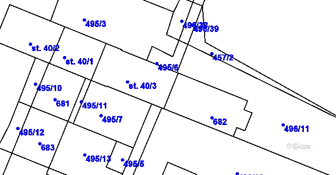 Parcela st. 40/4 v KÚ Volevčice u Telče, Katastrální mapa