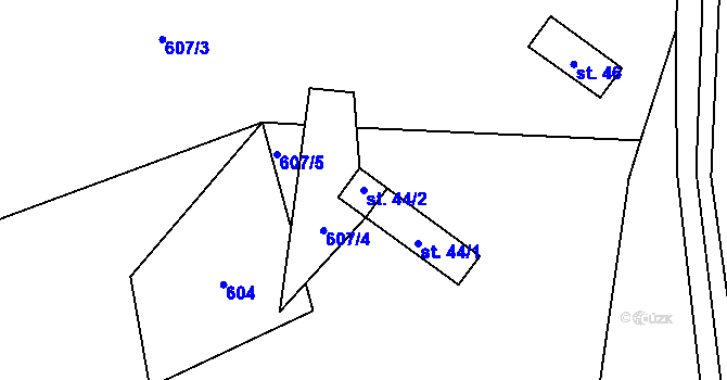 Parcela st. 44/2 v KÚ Volevčice u Telče, Katastrální mapa