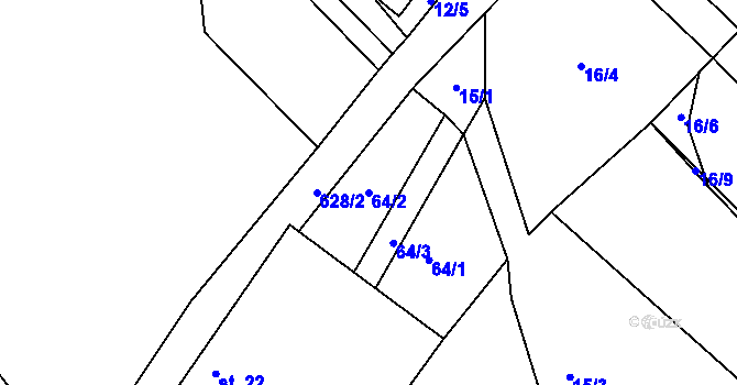 Parcela st. 64/2 v KÚ Volevčice u Telče, Katastrální mapa