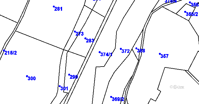 Parcela st. 374/1 v KÚ Volevčice u Telče, Katastrální mapa