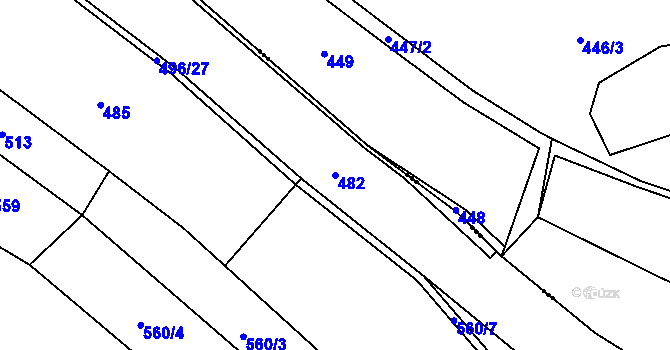 Parcela st. 482 v KÚ Volevčice u Telče, Katastrální mapa