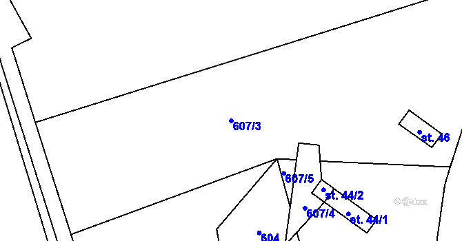 Parcela st. 607/3 v KÚ Volevčice u Telče, Katastrální mapa