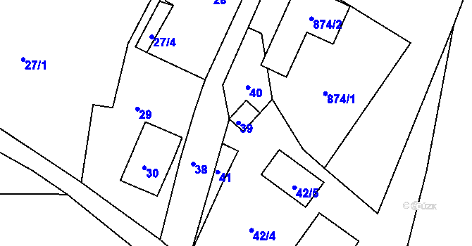 Parcela st. 39 v KÚ Volfartice, Katastrální mapa