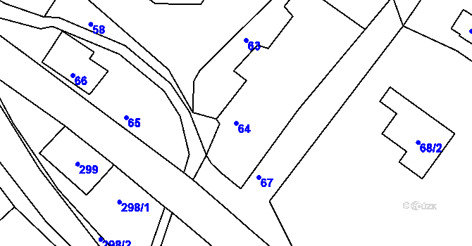 Parcela st. 64 v KÚ Volfartice, Katastrální mapa