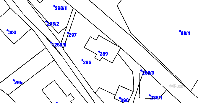 Parcela st. 289 v KÚ Volfartice, Katastrální mapa