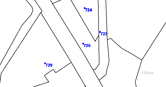 Parcela st. 725 v KÚ Volfartice, Katastrální mapa