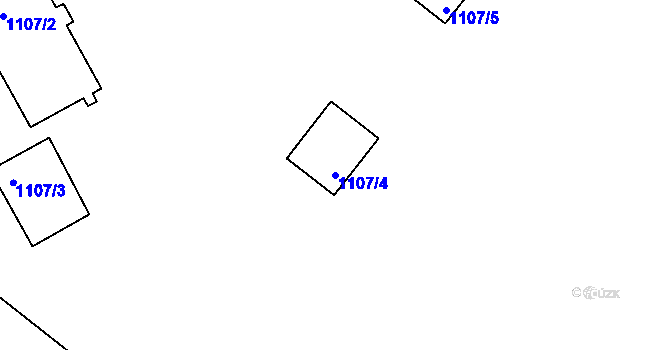 Parcela st. 1107/4 v KÚ Volfartice, Katastrální mapa