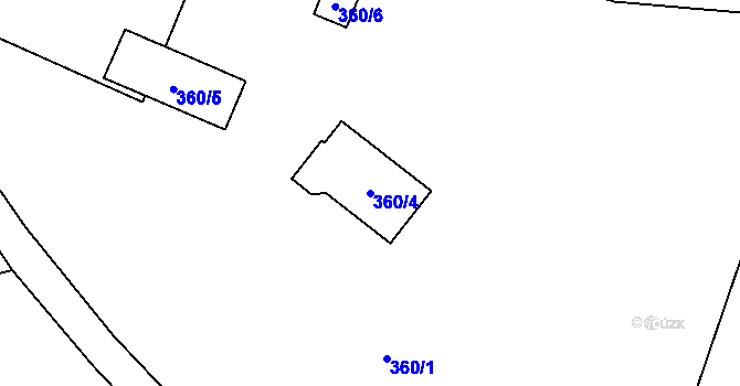 Parcela st. 360/4 v KÚ Volfartice, Katastrální mapa