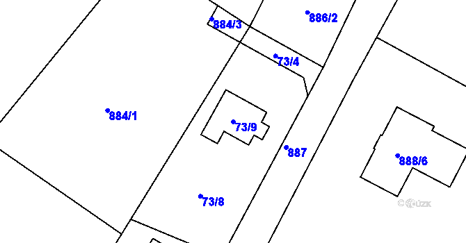 Parcela st. 73/9 v KÚ Volfartice, Katastrální mapa