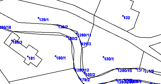 Parcela st. 129/3 v KÚ Volfartice, Katastrální mapa