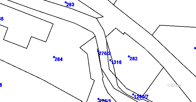 Parcela st. 276/2 v KÚ Volfartice, Katastrální mapa