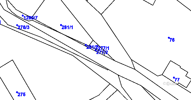 Parcela st. 277/2 v KÚ Volfartice, Katastrální mapa