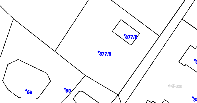 Parcela st. 877/5 v KÚ Volfartice, Katastrální mapa