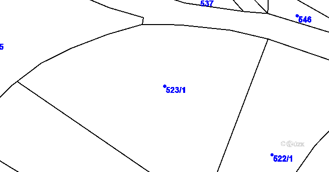 Parcela st. 523/1 v KÚ Volfartice, Katastrální mapa