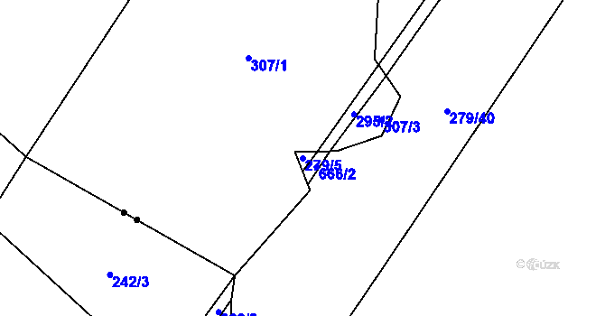 Parcela st. 279/5 v KÚ Šach, Katastrální mapa