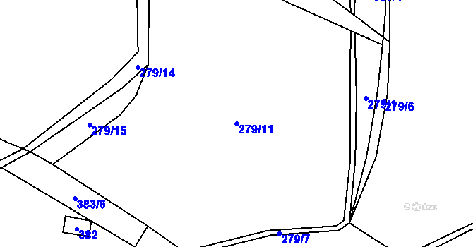 Parcela st. 279/11 v KÚ Šach, Katastrální mapa