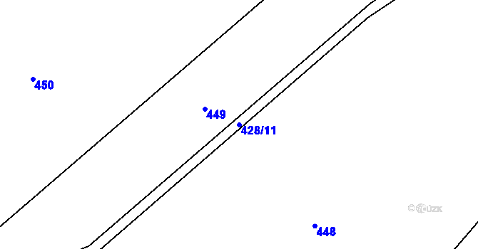 Parcela st. 428/11 v KÚ Šach, Katastrální mapa