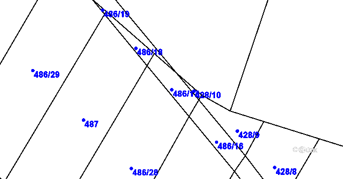Parcela st. 486/17 v KÚ Šach, Katastrální mapa