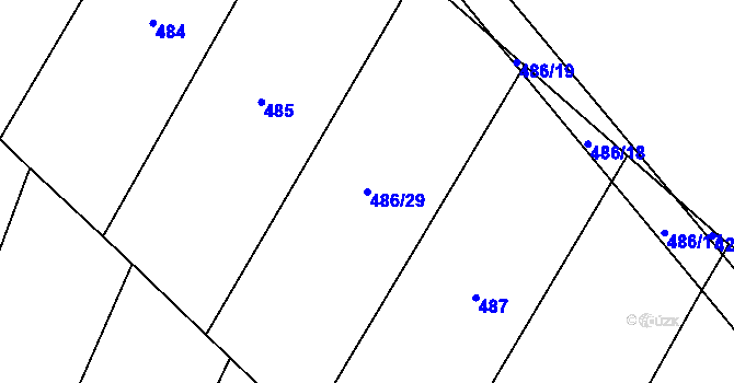 Parcela st. 486/29 v KÚ Šach, Katastrální mapa