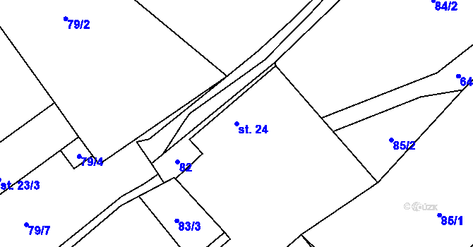 Parcela st. 24 v KÚ Šach, Katastrální mapa