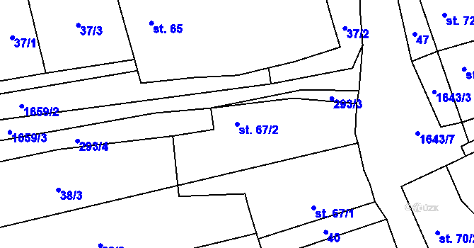 Parcela st. 67/2 v KÚ Volfířov, Katastrální mapa