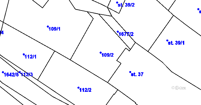 Parcela st. 109/2 v KÚ Volfířov, Katastrální mapa