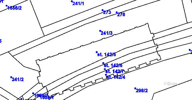 Parcela st. 142/5 v KÚ Volfířov, Katastrální mapa
