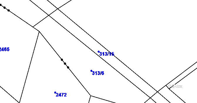 Parcela st. 313/15 v KÚ Volfířov, Katastrální mapa