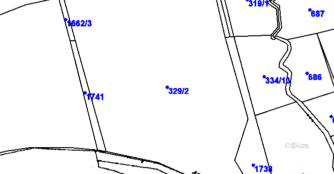 Parcela st. 329/2 v KÚ Volfířov, Katastrální mapa