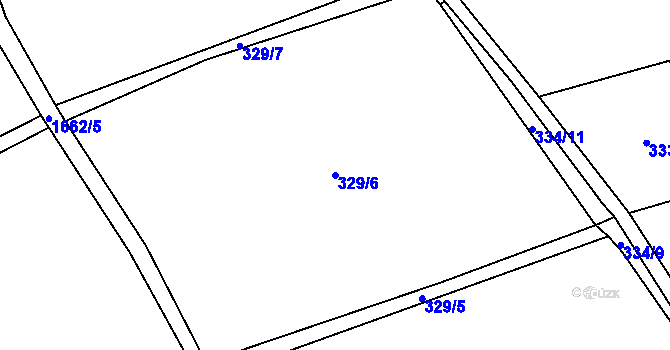 Parcela st. 329/6 v KÚ Volfířov, Katastrální mapa