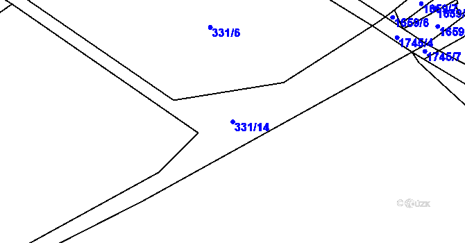 Parcela st. 331/14 v KÚ Volfířov, Katastrální mapa