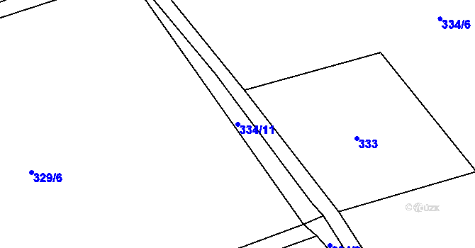 Parcela st. 334/11 v KÚ Volfířov, Katastrální mapa