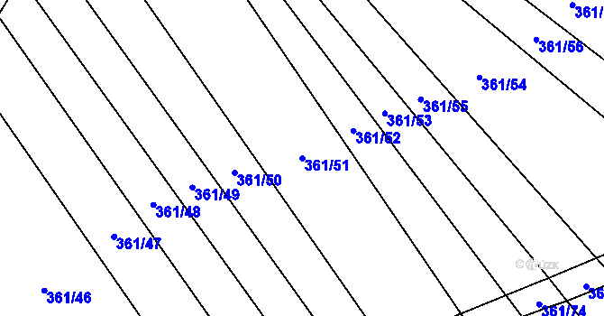 Parcela st. 361/51 v KÚ Volfířov, Katastrální mapa