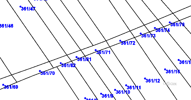 Parcela st. 361/71 v KÚ Volfířov, Katastrální mapa