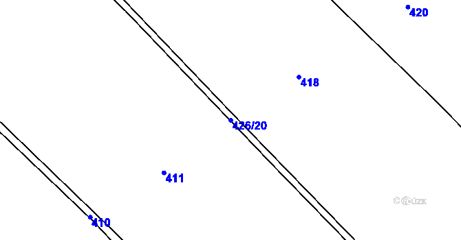 Parcela st. 426/20 v KÚ Volfířov, Katastrální mapa
